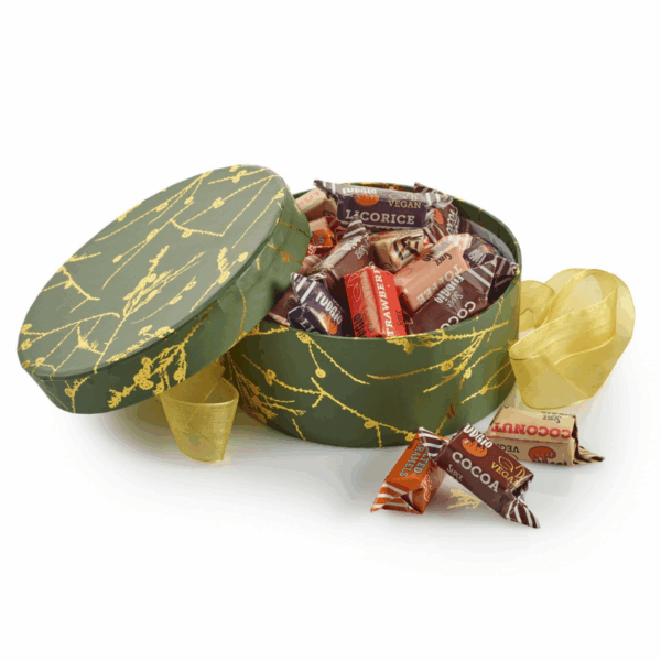Hatteæske Guld Lærkegren, Stor - Økologisk & Vegansk Fudge - Mix 600 g.